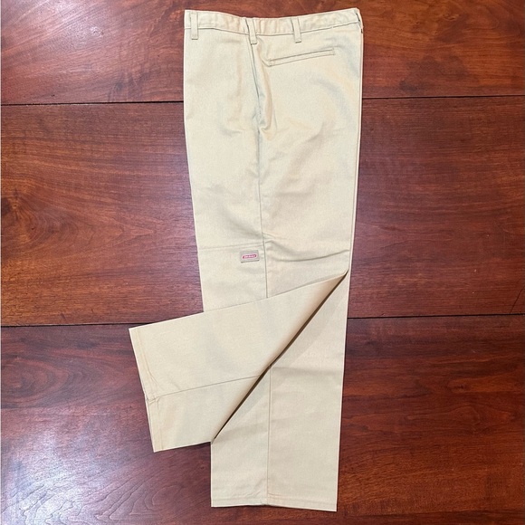 Dickies Double Knee Work Pants 38x30 Loose Fit Khaki Beige Pockets Durable New - Picture 8 of 8